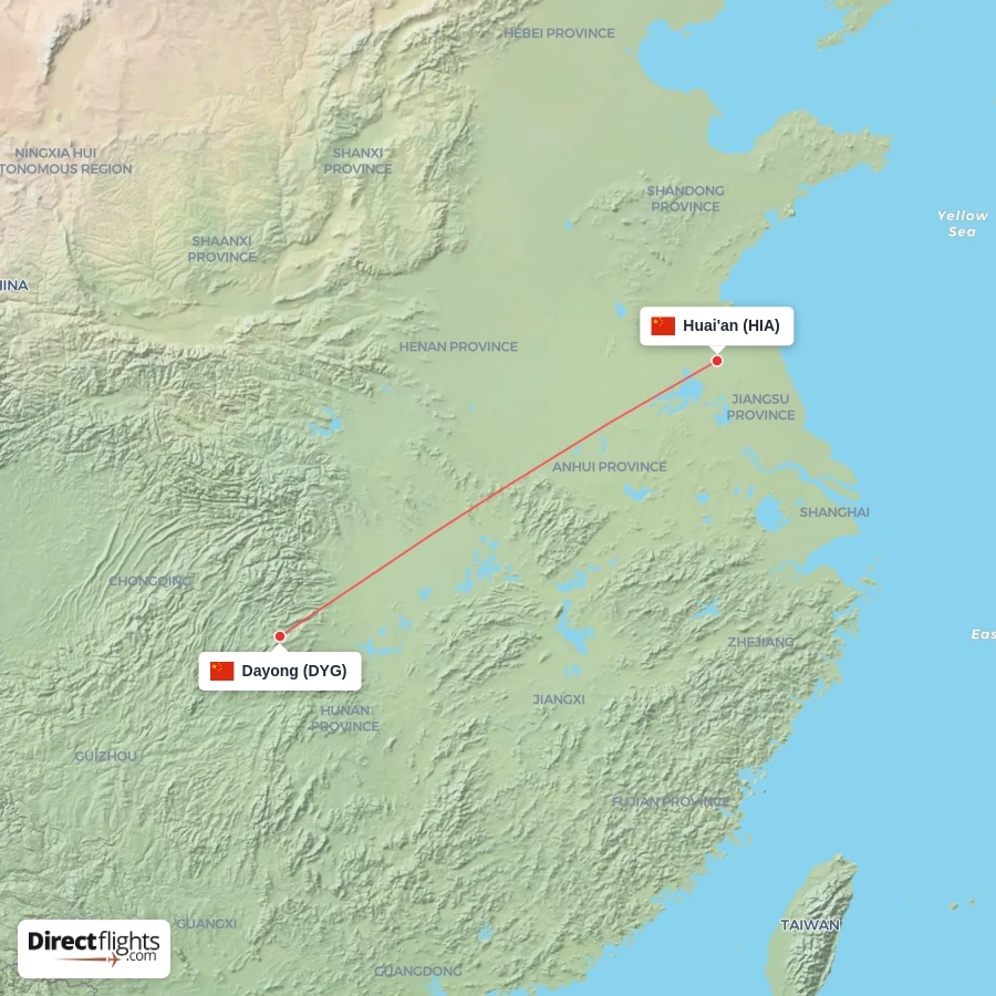 DYG - HIA route map