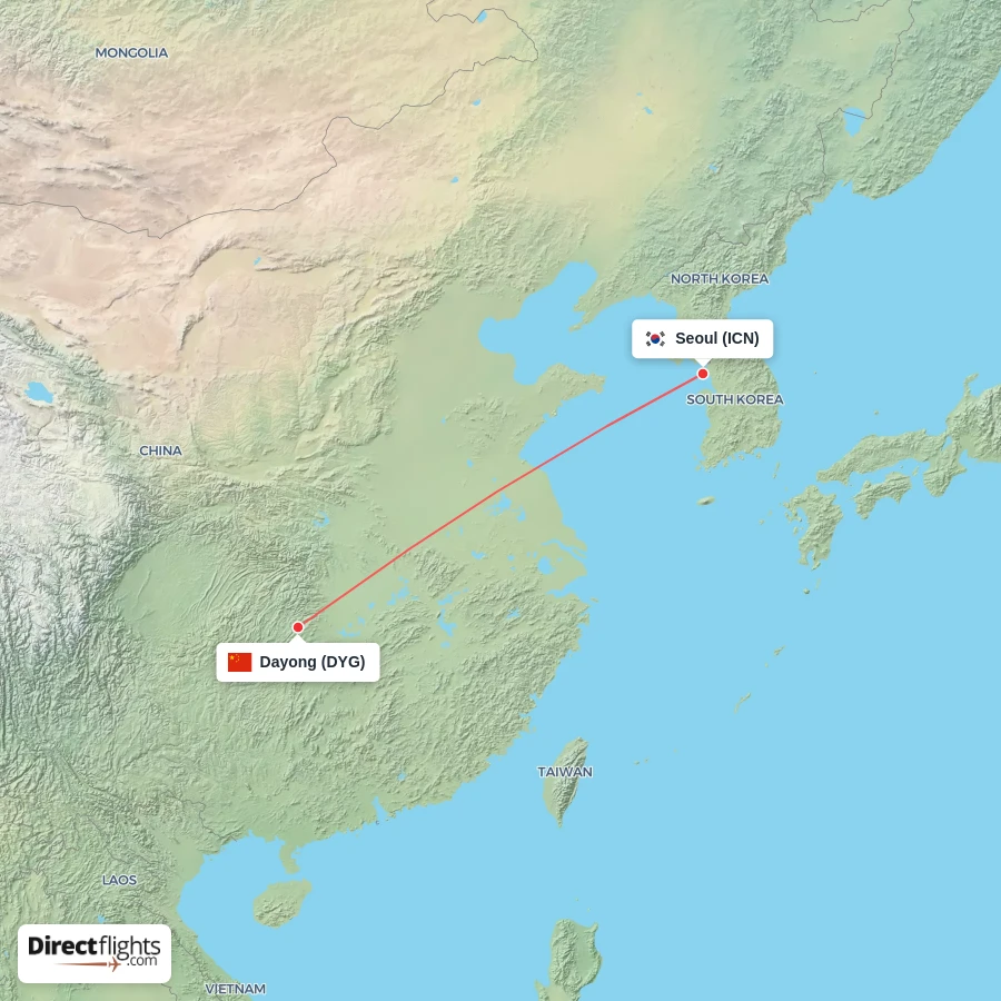 DYG - ICN route map