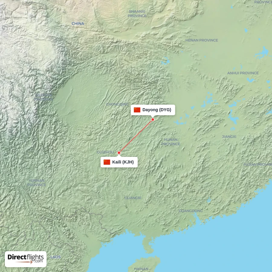 DYG - KJH route map