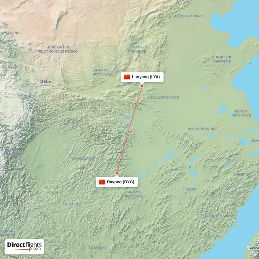 DYG - LYA route map