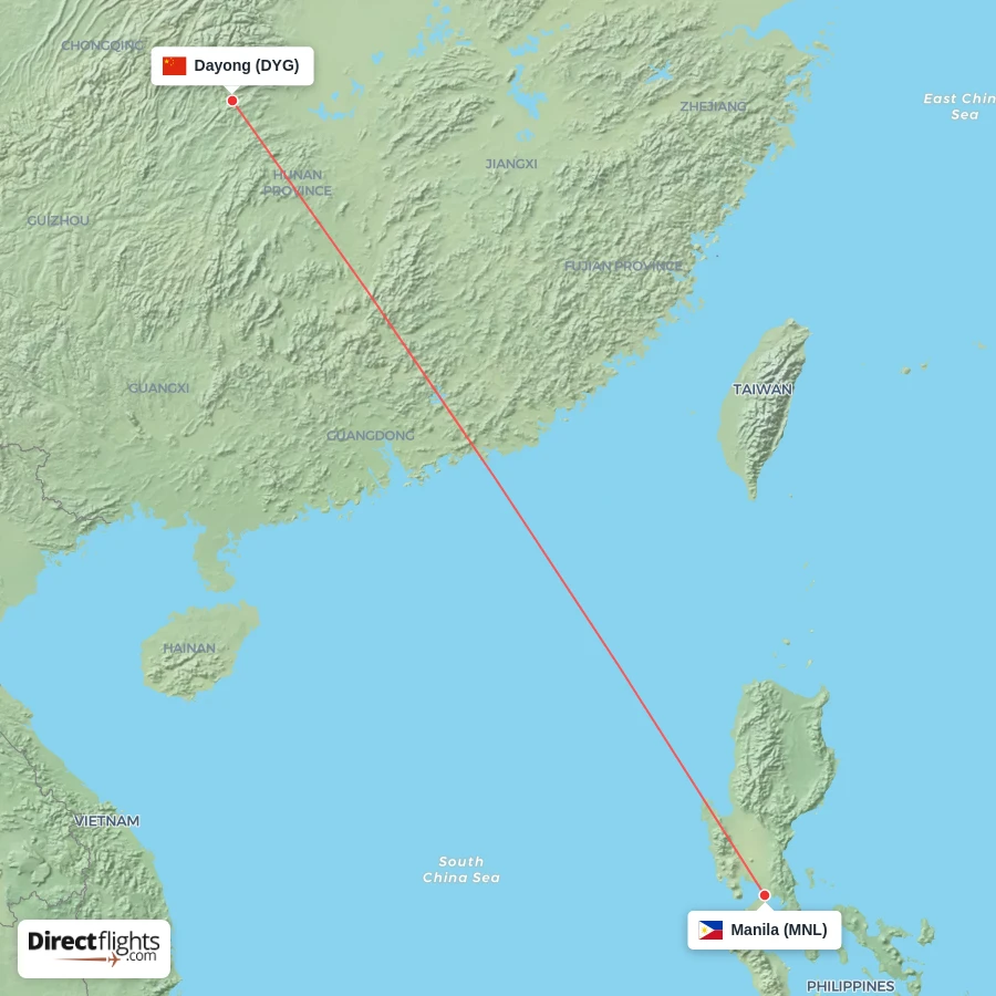 DYG - MNL route map