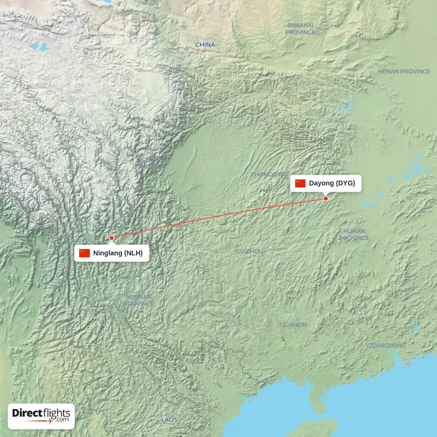 DYG - NLH route map