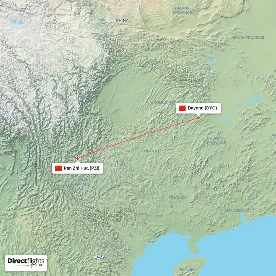 DYG - PZI route map