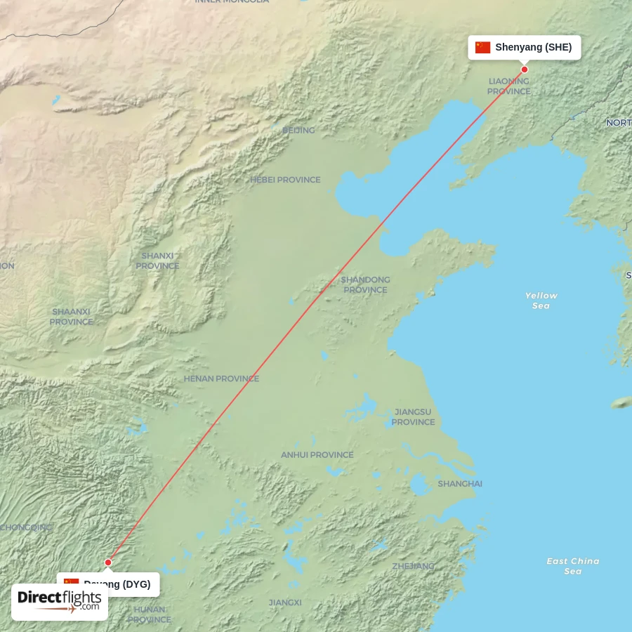 DYG - SHE route map