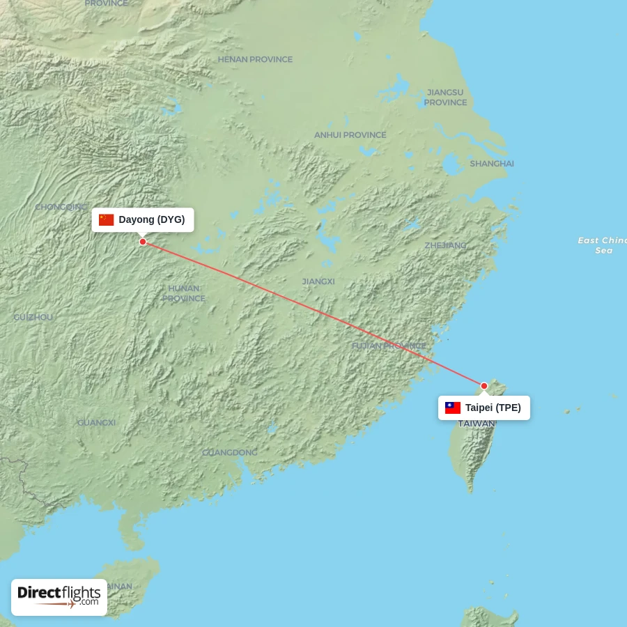 DYG - TPE route map
