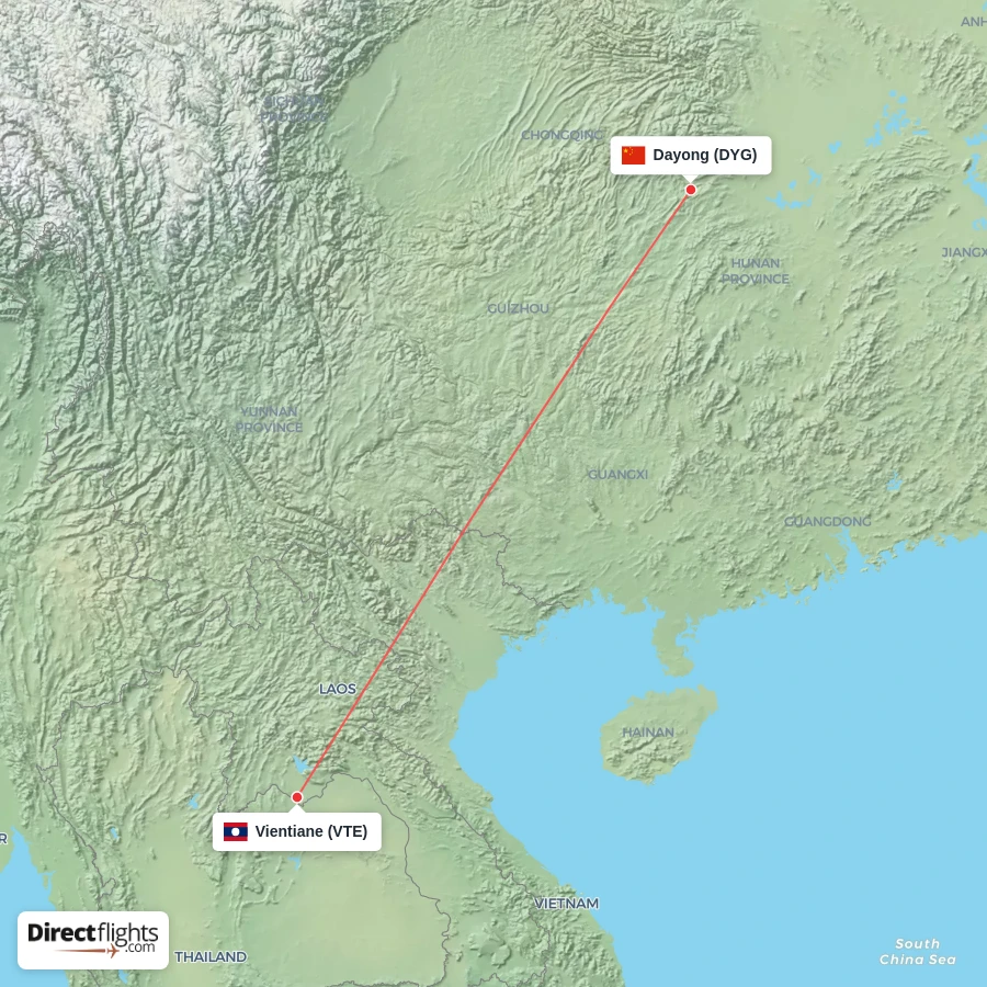 DYG - VTE route map