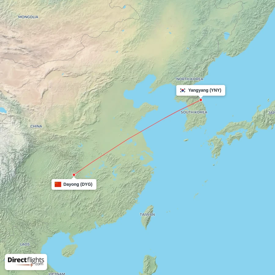 DYG - YNY route map