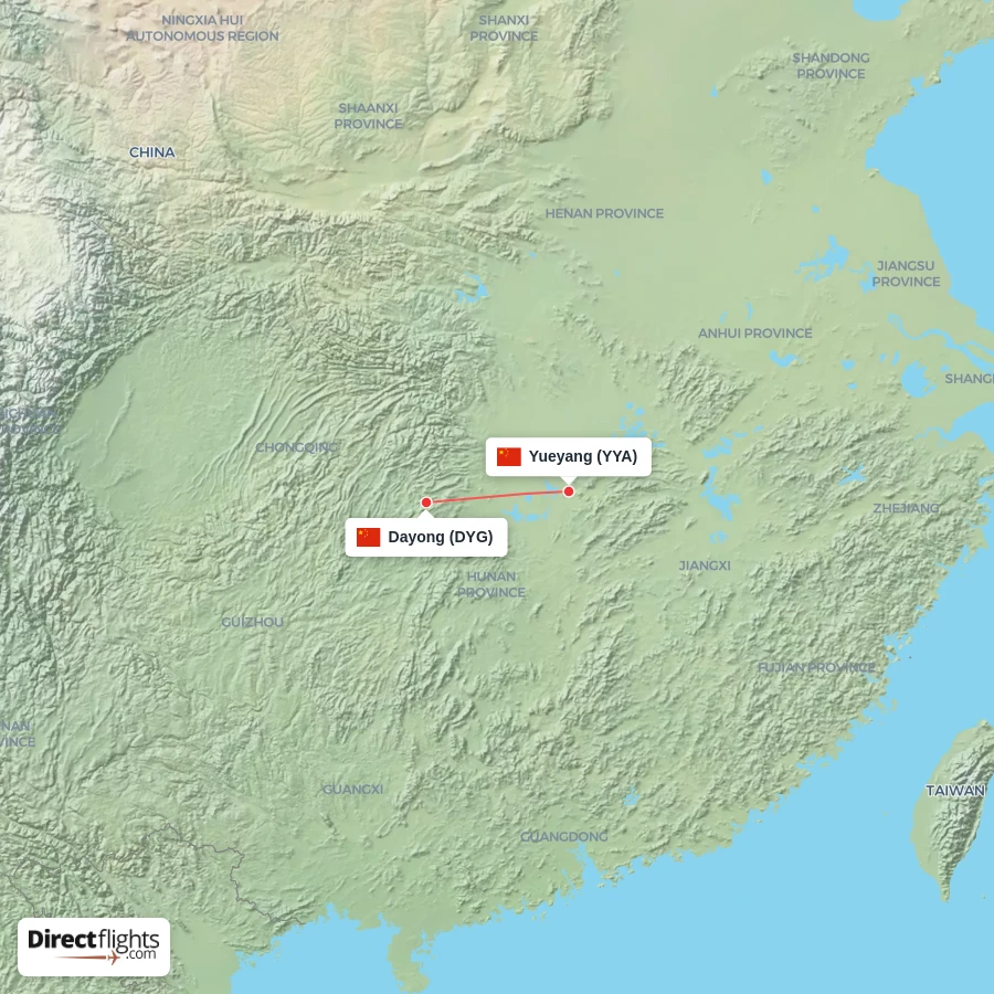 DYG - YYA route map