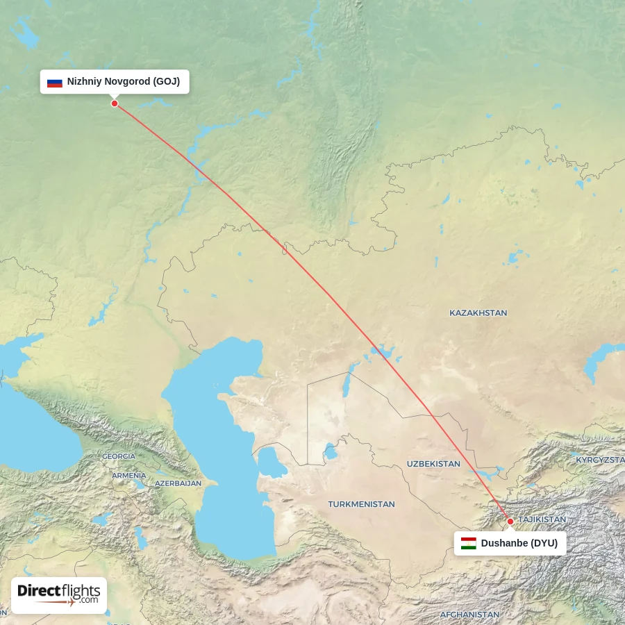 DYU - GOJ route map