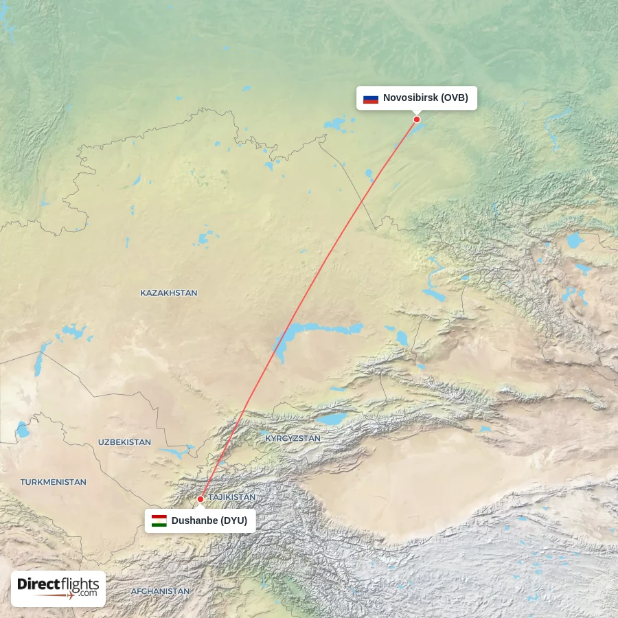 DYU - OVB route map