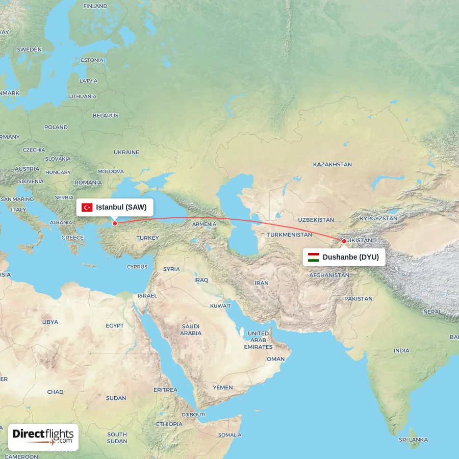 DYU - SAW route map