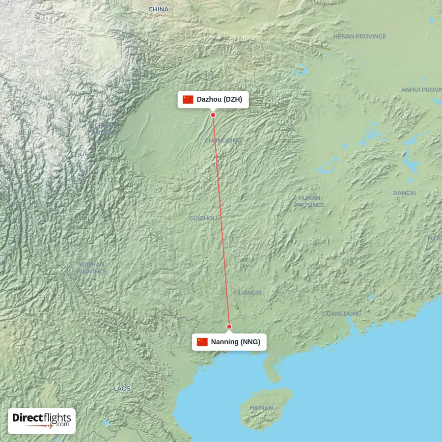 DZH - NNG route map
