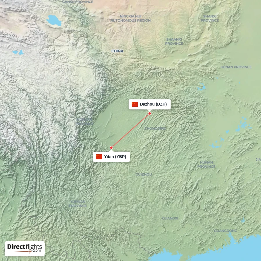 DZH - YBP route map