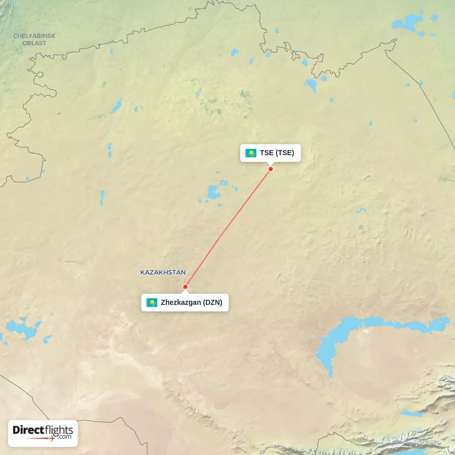 DZN - TSE route map