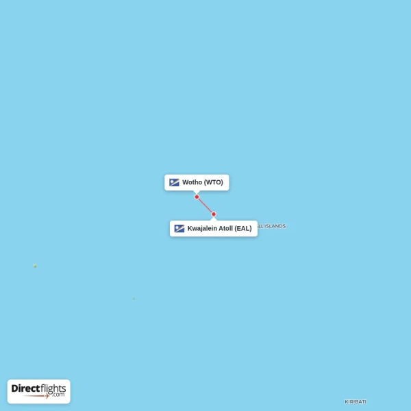 Kwajalein Atoll - Wotho direct flight map