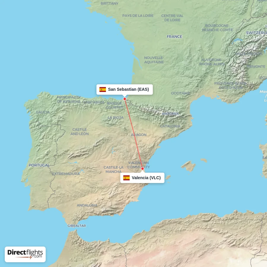 EAS - VLC route map