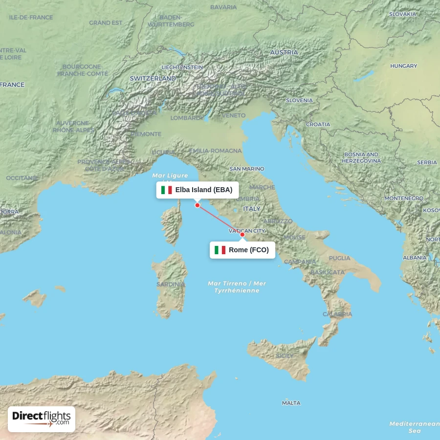 EBA - FCO route map