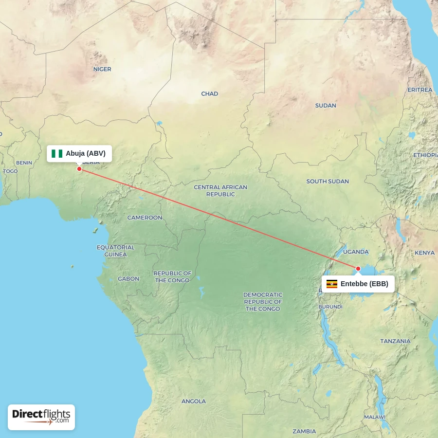 EBB - ABV route map