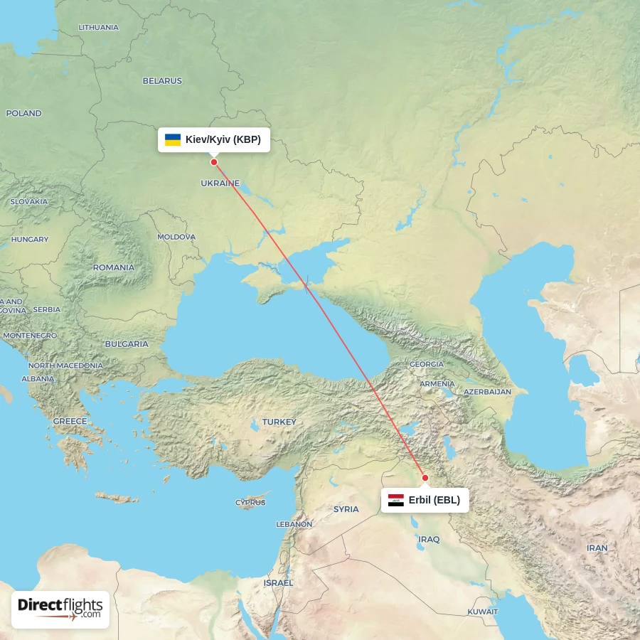 EBL - KBP route map
