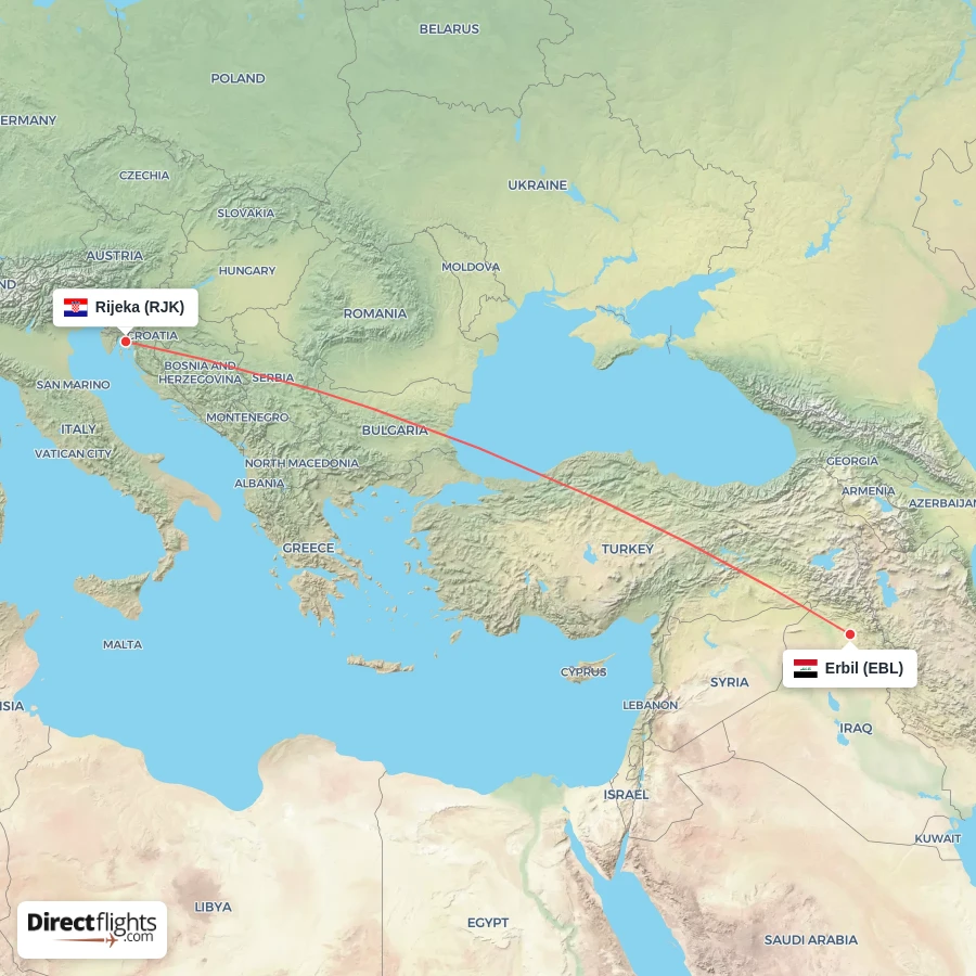 EBL - RJK route map