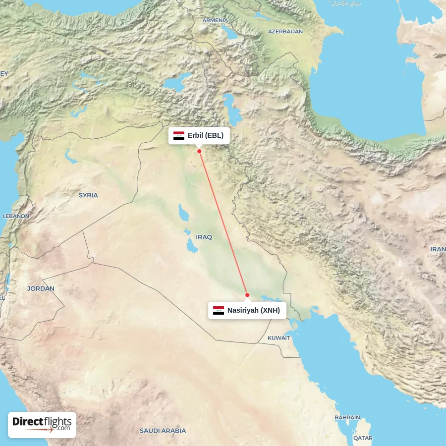 EBL - XNH route map