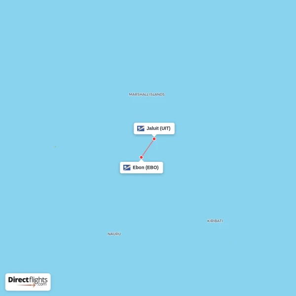 Ebon - Jaluit direct flight map