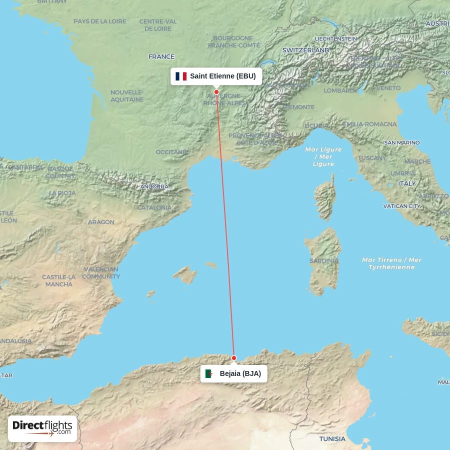 EBU - BJA route map