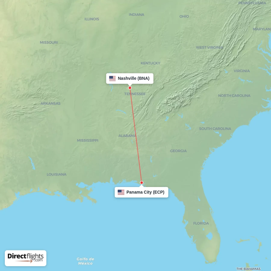 ECP - BNA route map