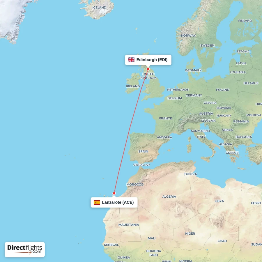 EDI - ACE route map