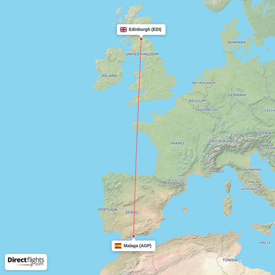 EDI - AGP route map
