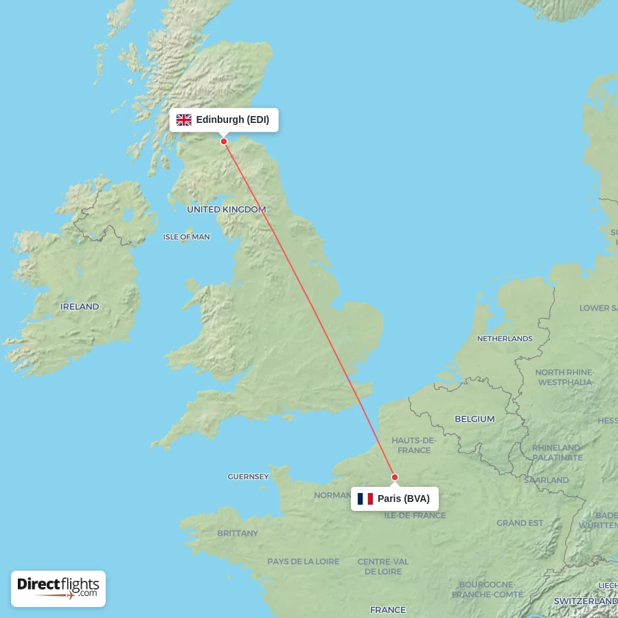 EDI - BVA route map