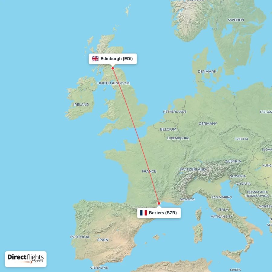 EDI - BZR route map