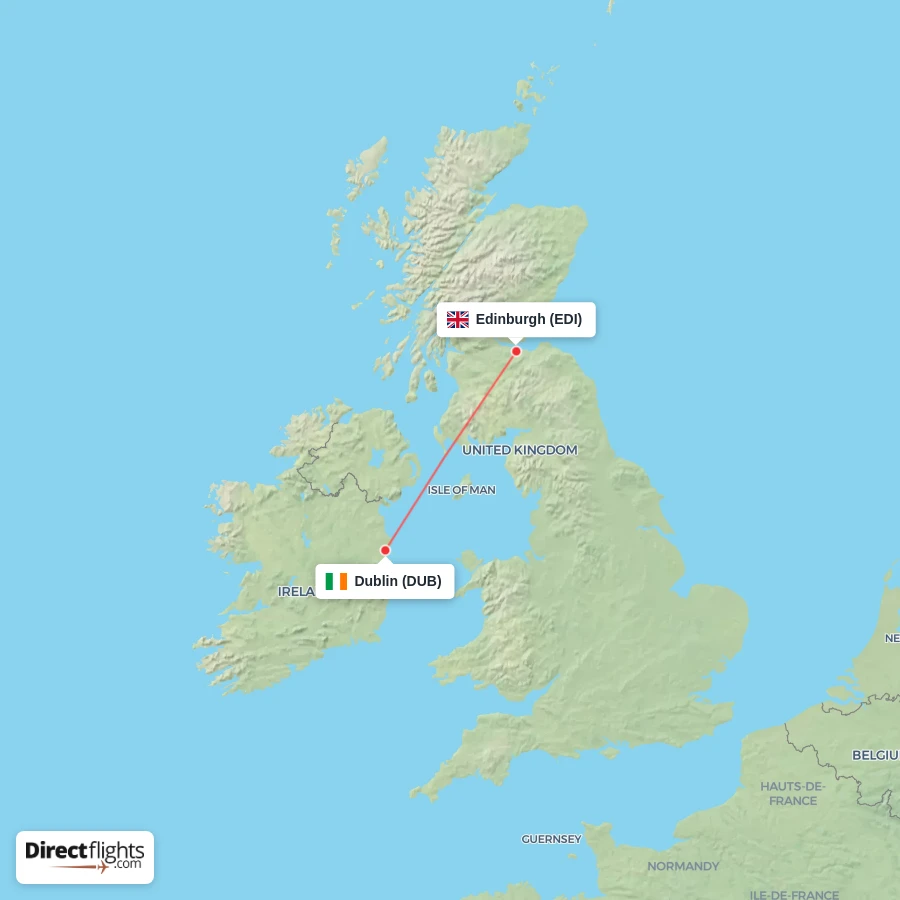 EDI - DUB route map