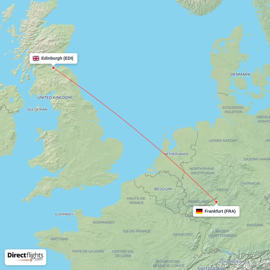 EDI - FRA route map