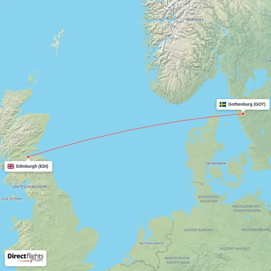 EDI - GOT route map
