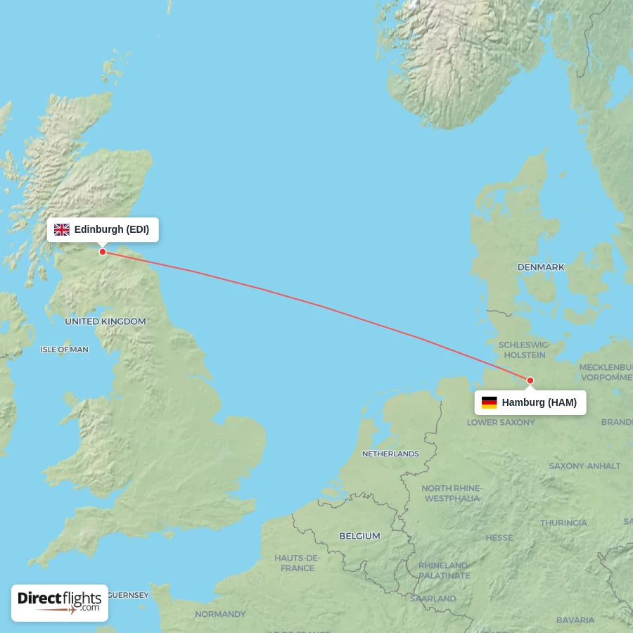 EDI - HAM route map