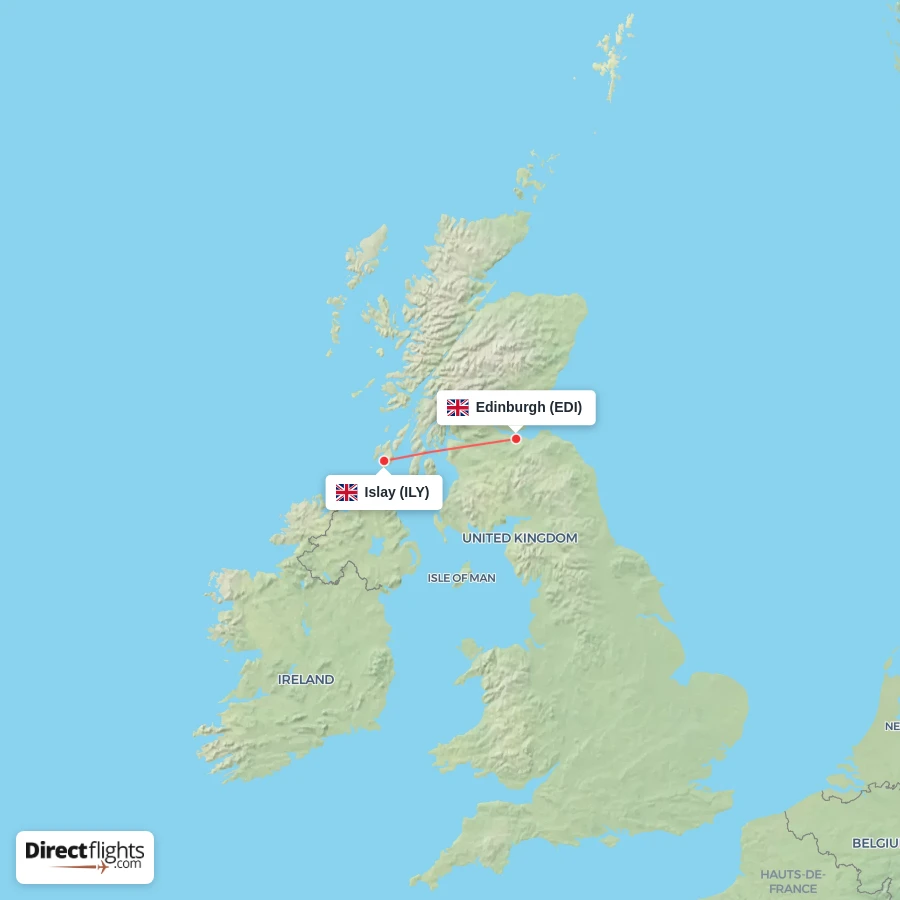 EDI - ILY route map