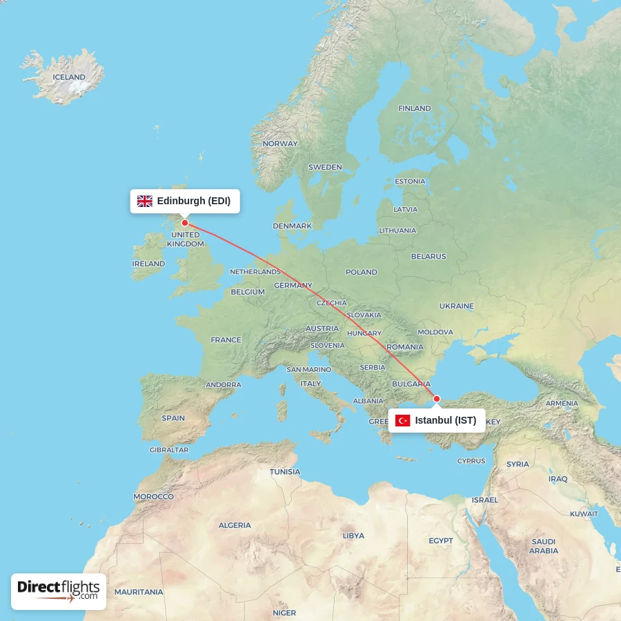 EDI - IST route map