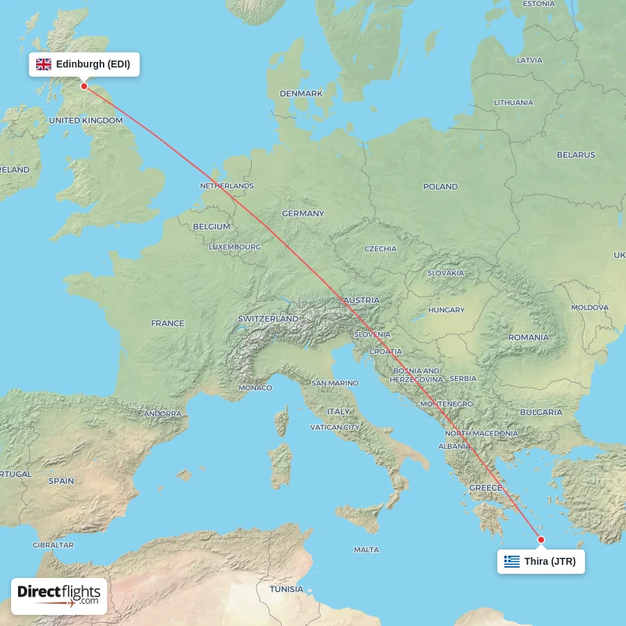 EDI - JTR route map