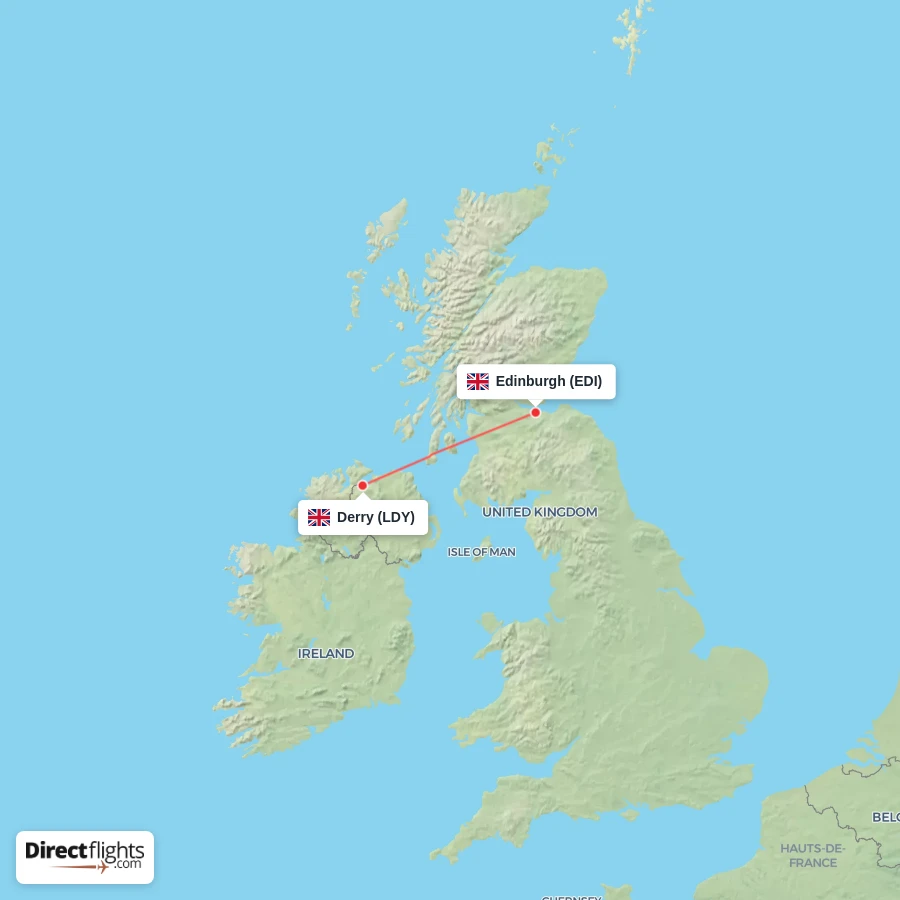EDI - LDY route map