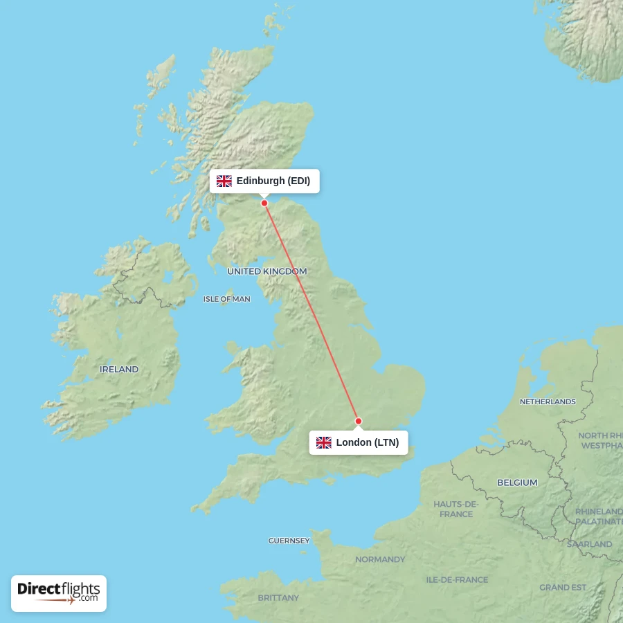 EDI - LTN route map