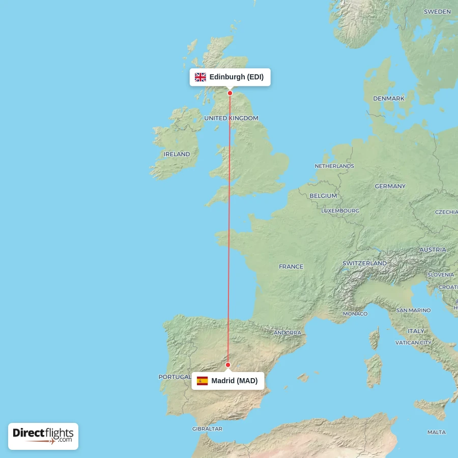 EDI - MAD route map
