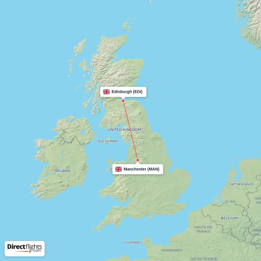EDI - MAN route map
