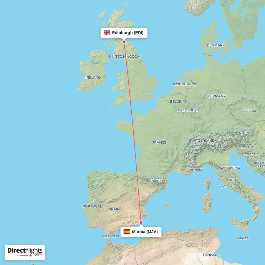 EDI - MJV route map