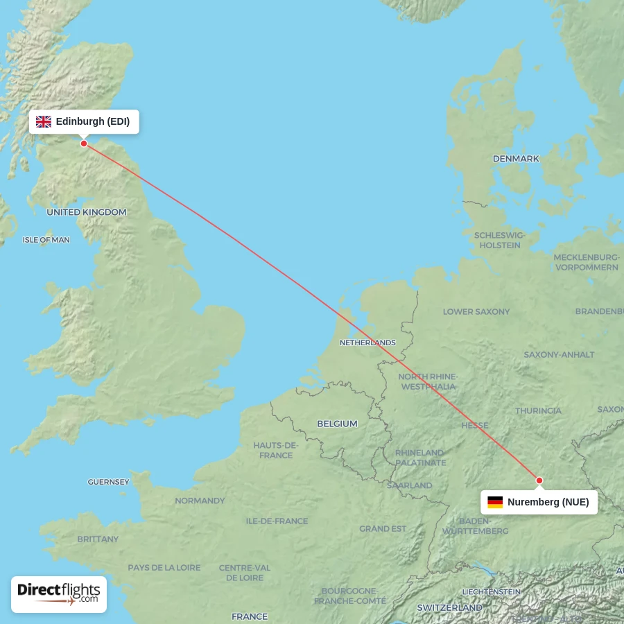 EDI - NUE route map