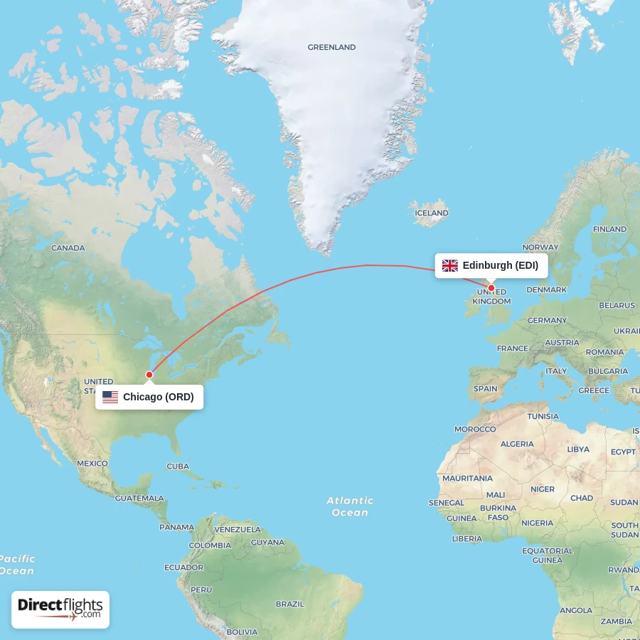 EDI - ORD route map