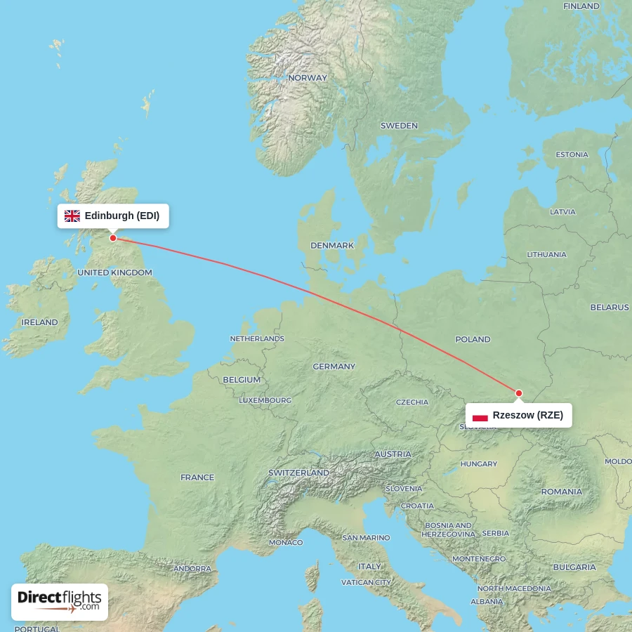 EDI - RZE route map
