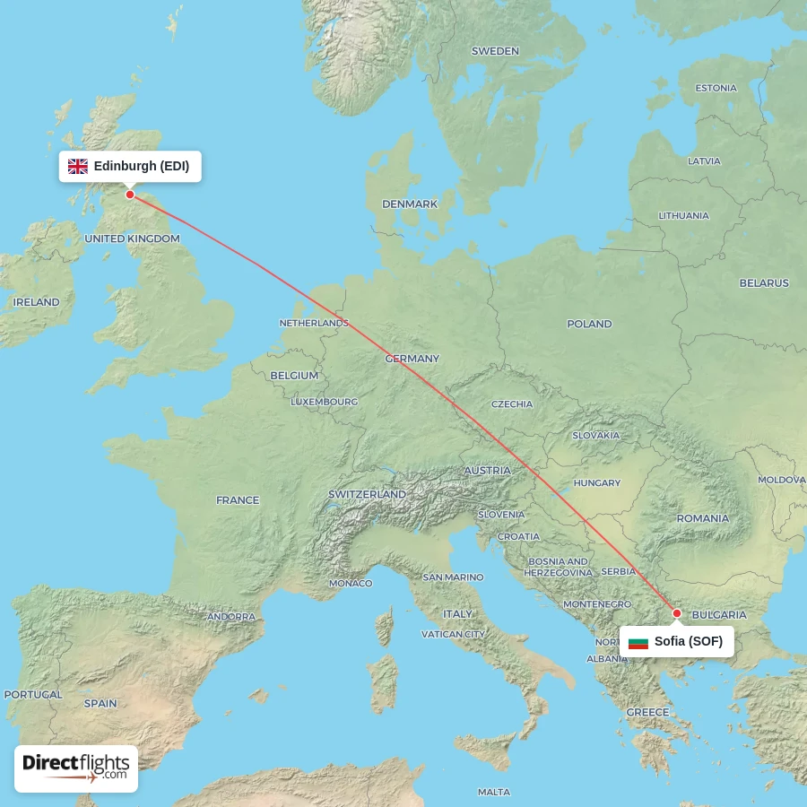 EDI - SOF route map