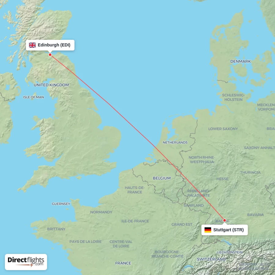 EDI - STR route map