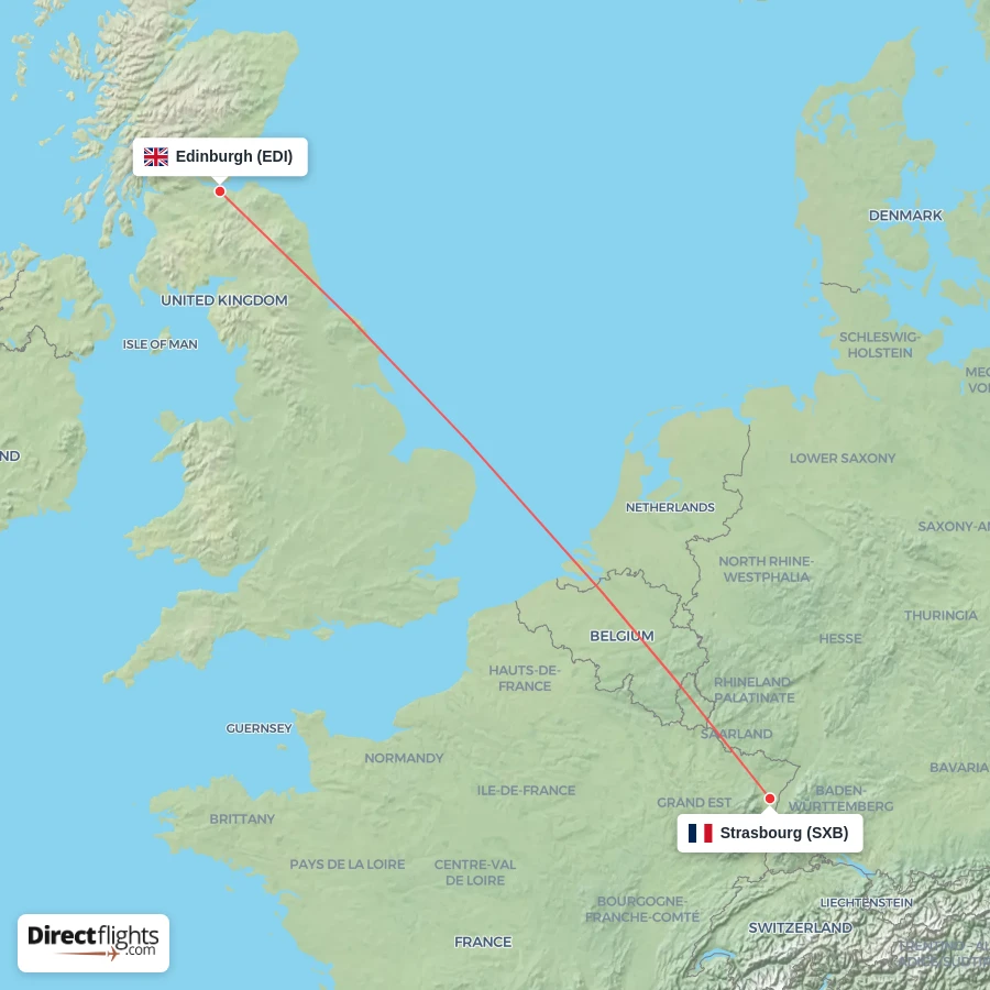 EDI - SXB route map